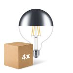 Lot 4x Philips Classic LED Globe E27 Filament Miroir Claire 120mm 7.2W 650lm - 827 Blanc Très Chaud | Dimmable - Équivalent 60W
